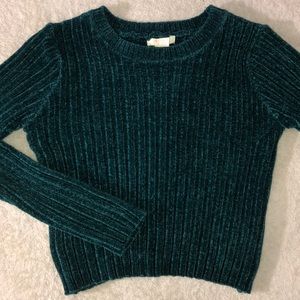 NWT Girls Dark Green Thick & Fluffy Sweater - 5/6